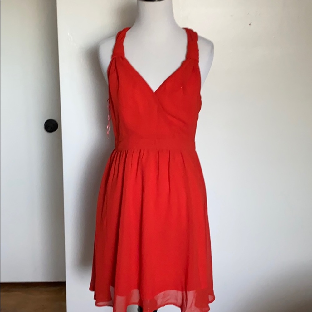 Ara orange chiffon Halter dress size small